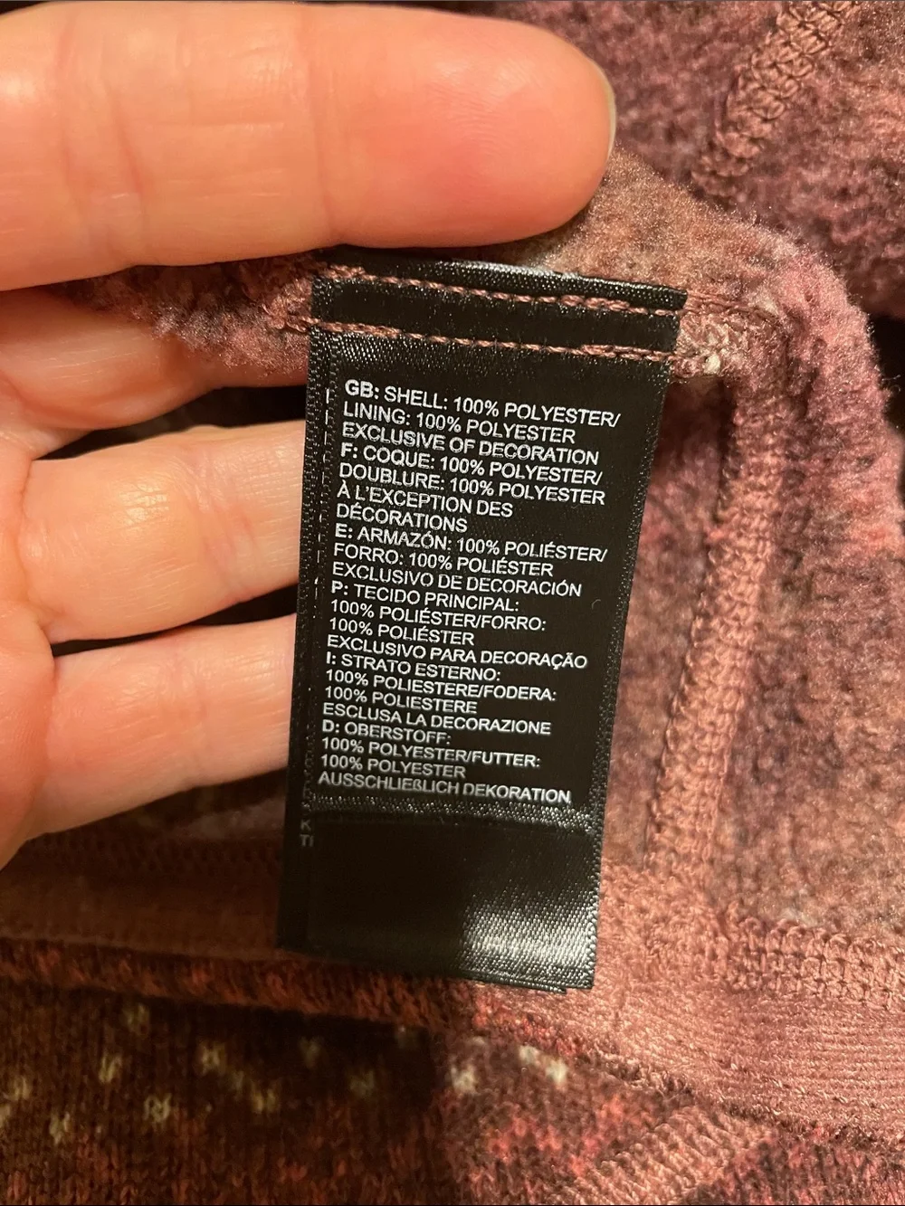 The North Face Men’s Rust Brown Patterned Half-Zip Hoodie Sweater